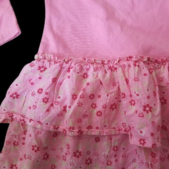 * WHO DO YOU LOVE Pink Long Sleeved Tiered Skirt Dress Girls Size 2T - Picture 3 of 5